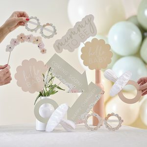 Floral Baby Shower photo props - Pixie Party Boutique