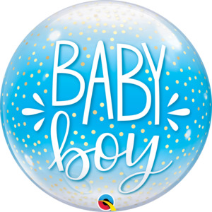 Baby Boy Confetti Dot Bubble balloon - Pixie Party Boutique