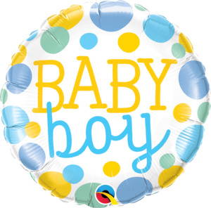 Baby Boy round foil balloon - Pixie Party Boutique