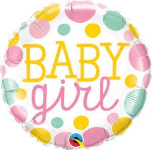 Products: Baby Girl round foil balloon - Pixie Party Boutique