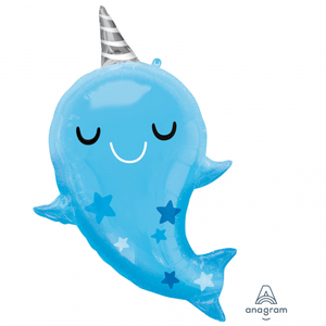 Baby Narwhal shaped foil balloon - Pixie Party Boutique