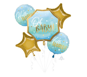 Oh Baby balloon bouquet - blue - Pixie Party Boutique