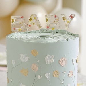 Floral Baby Shower cake topper - Pixie Party Boutique