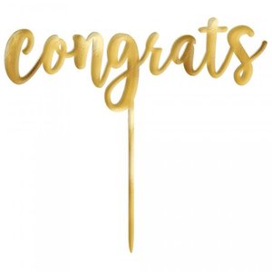 Products: Congrats cake topper - gold - Pixie Party Boutique
