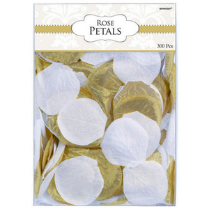 Fabric gold & white petals - Pixie Party Boutique