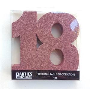 Foam Glitter Number 18 Centrepiece - rose gold - Pixie Party Boutique