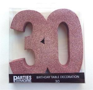 Foam Glitter Number 30 Centrepiece - rose gold - Pixie Party Boutique