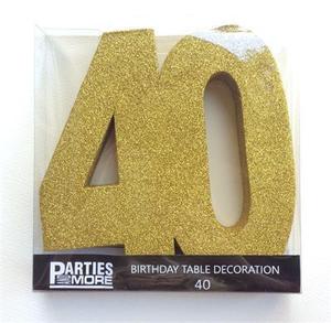 Foam Glitter Number 40 Centrepiece - gold - Pixie Party Boutique