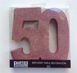 Foam Glitter Number 50 Centrepiece - rose gold - Pixie Party Boutique