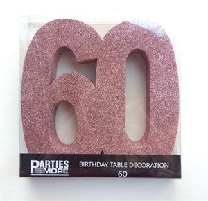Foam Glitter Number 60 Centrepiece - rose gold - Pixie Party Boutique