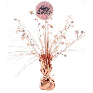 Products: Happy Birthday Holographic Rose Gold Spray Centrepiece - Pixie Party Boutique