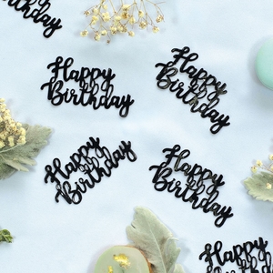Happy Birthday table scatters - black - Pixie Party Boutique