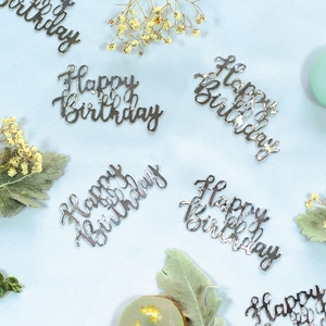 Happy Birthday table scatters - silver - Pixie Party Boutique