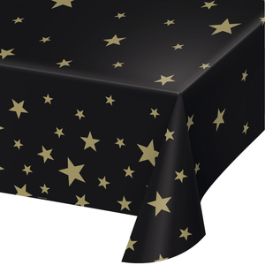 Black with gold stars tablecover - Pixie Party Boutique