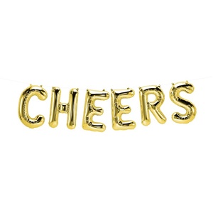 Gold CHEERS balloon banner - Pixie Party Boutique