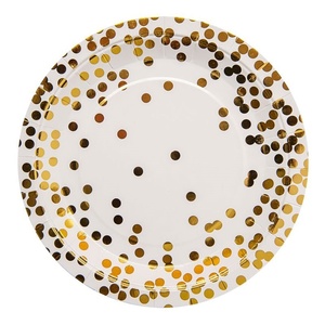 Products: Gold confetti paper plates - Pixie Party Boutique