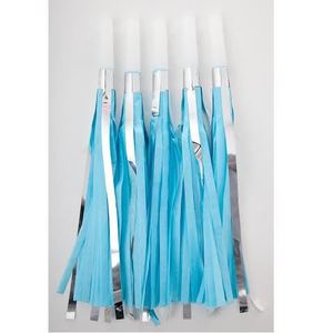 Party tassel horns - blue and silver - Pixie Party Boutique