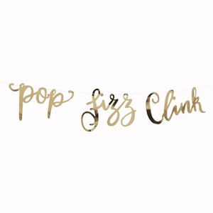 Products: Pop Fizz Clink gold bunting - Pixie Party Boutique