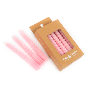 Large Spiral Candles 10pk - Pink - Pixie Party Boutique