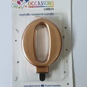 Products: Number 0 candle - rose gold - Pixie Party Boutique