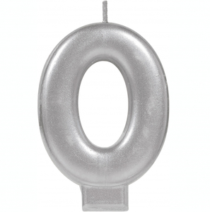 Products: Number 0 candle - silver - Pixie Party Boutique