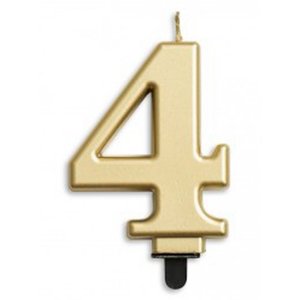 Number 4 candle - gold - Pixie Party Boutique