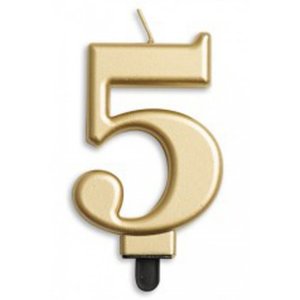 Number 5 candle - gold - Pixie Party Boutique