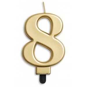 Products: Number 8 candle - gold - Pixie Party Boutique