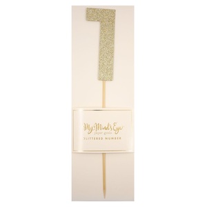 1 Gold glitter number cake topper - Pixie Party Boutique