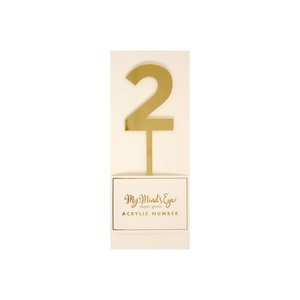 Products: 2 Gold number cake topper - Pixie Party Boutique