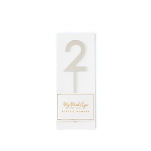 Products: 2 Silver number cake topper - Pixie Party Boutique