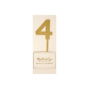 Products: 4 Gold number cake topper - Pixie Party Boutique