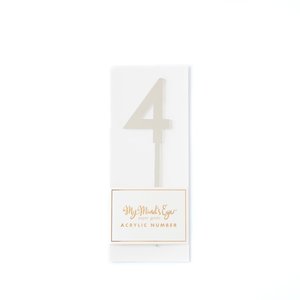 4 Silver number cake topper - Pixie Party Boutique