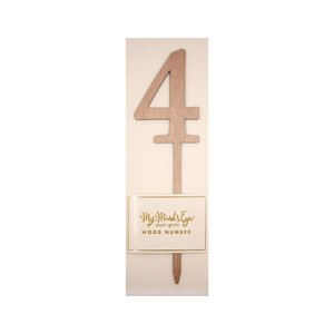4 Wooden number cake topper - Pixie Party Boutique