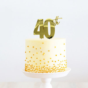40th metal cake topper - gold - Pixie Party Boutique