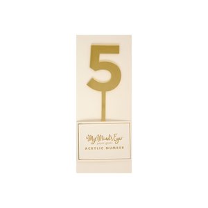 5 Gold number cake topper - Pixie Party Boutique