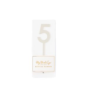 Products: 5 Silver number cake topper - Pixie Party Boutique