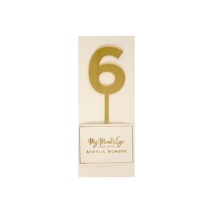 6 Gold number cake topper - Pixie Party Boutique