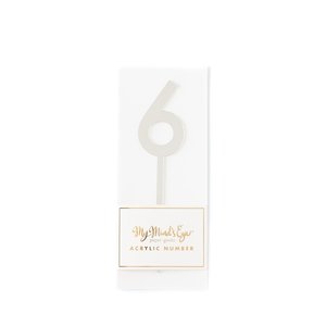 6 Silver number cake topper - Pixie Party Boutique