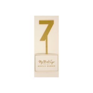 7 Gold number cake topper - Pixie Party Boutique