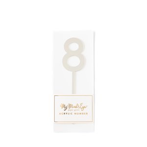 8 Silver number cake topper - Pixie Party Boutique
