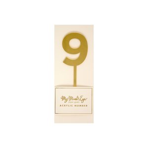 9 Gold number cake topper - Pixie Party Boutique