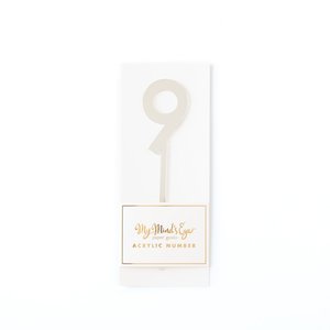 Products: 9 Silver number cake topper - Pixie Party Boutique