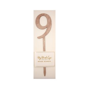 9 Wooden number cake topper - Pixie Party Boutique
