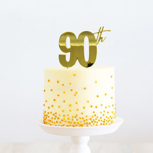 Products: 90th metal cake topper - gold - Pixie Party Boutique