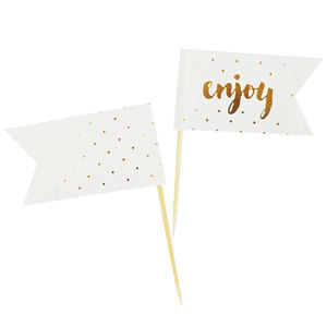 Products: Enjoy Gold Cupcake Topper - 12pk - Pixie Party Boutique