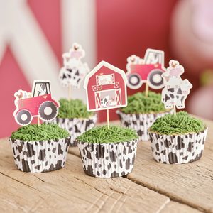 Products: Farm Birthday Cake Cupcake Toppers - Pixie Party Boutique