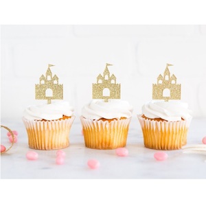 Gold castle cupcake toppers - Pixie Party Boutique