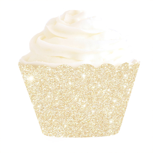 Products: Gold Glitter Cupcake Wrappers - Pixie Party Boutique