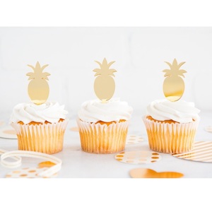 Gold pineapple cupcake toppers - Pixie Party Boutique